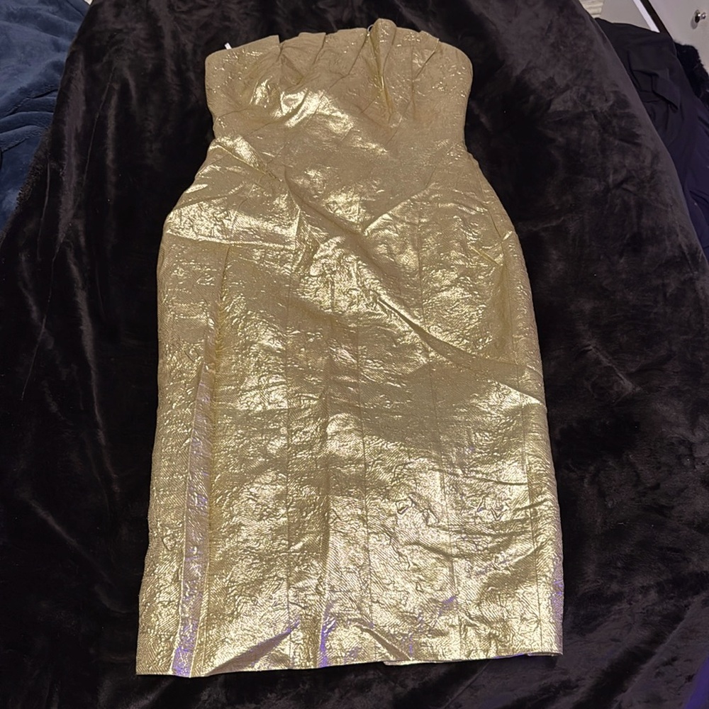 Donna Karen gold dress